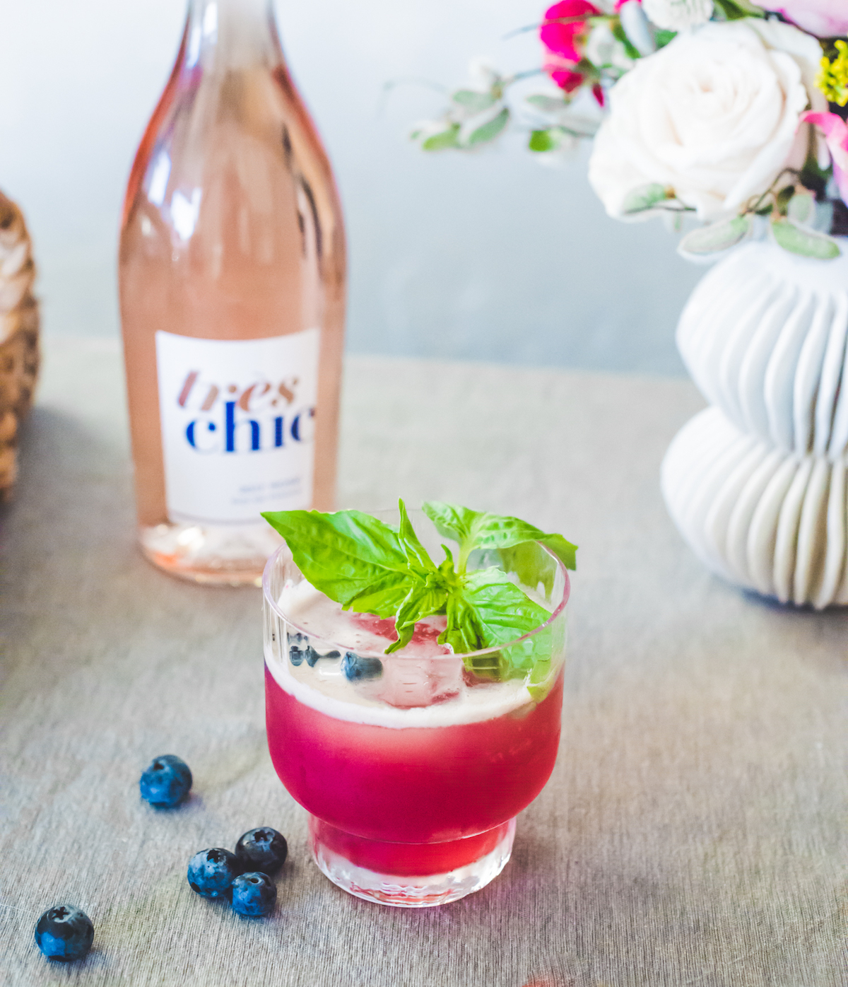 Blueberry Basil Rosé Smash recipe