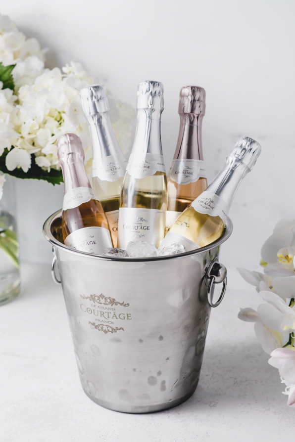 Single Bottle Silver Champagne or Wine Ice Bucket