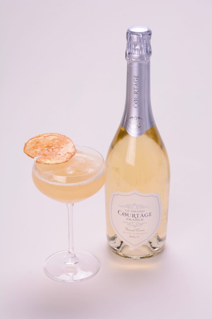 Sparkling wine cocktail recipe apple champagne fall autumn diy